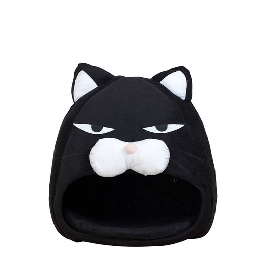 Gemütliches Tuxedo Kitty Plüsch Katzenbett