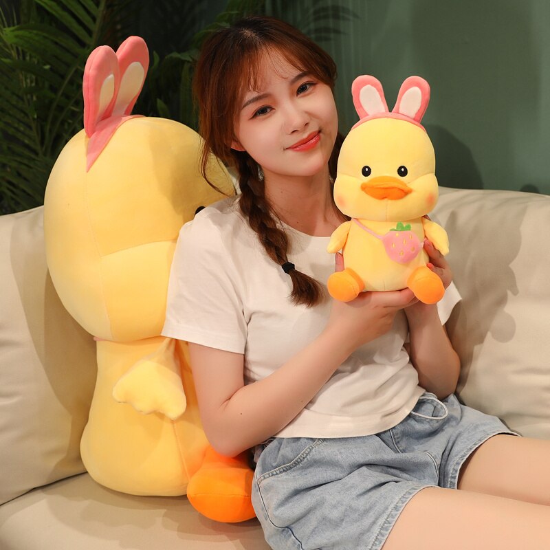 Sunny Quack - Gelbes Kawaii Entchen Plüschtier mit Ohren