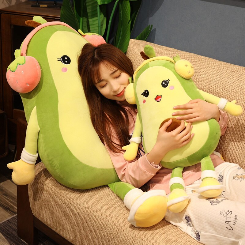 Groovy Avocado - Kawaii Avocado Plüschtier mit Kopfhörern