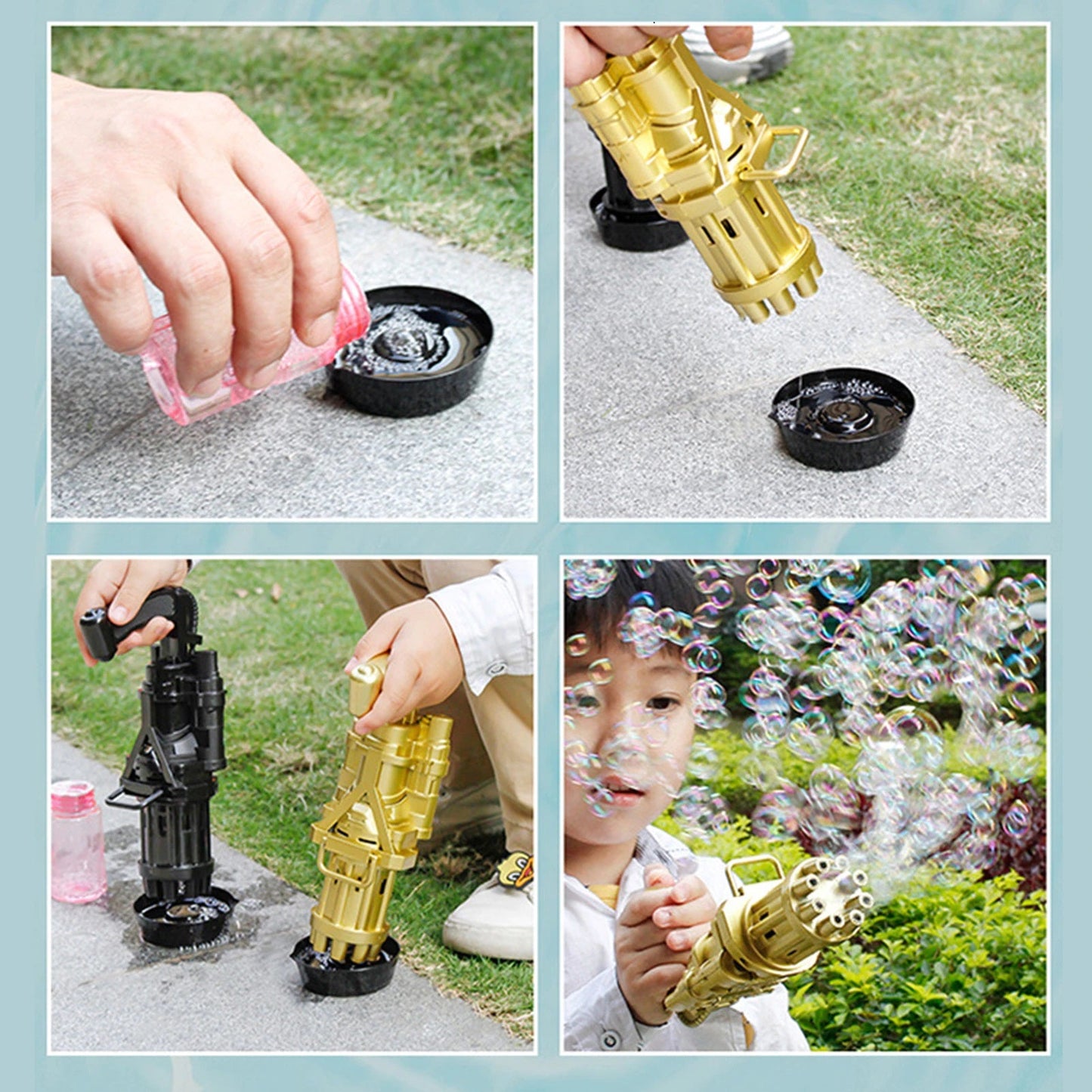 Bubble gun - hunderte von seifenblasen pusten - seifenblasenpistole