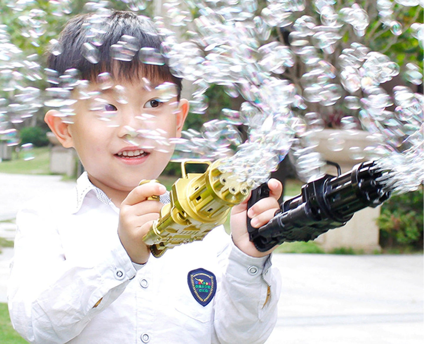 Bubble gun - hunderte von seifenblasen pusten - seifenblasenpistole