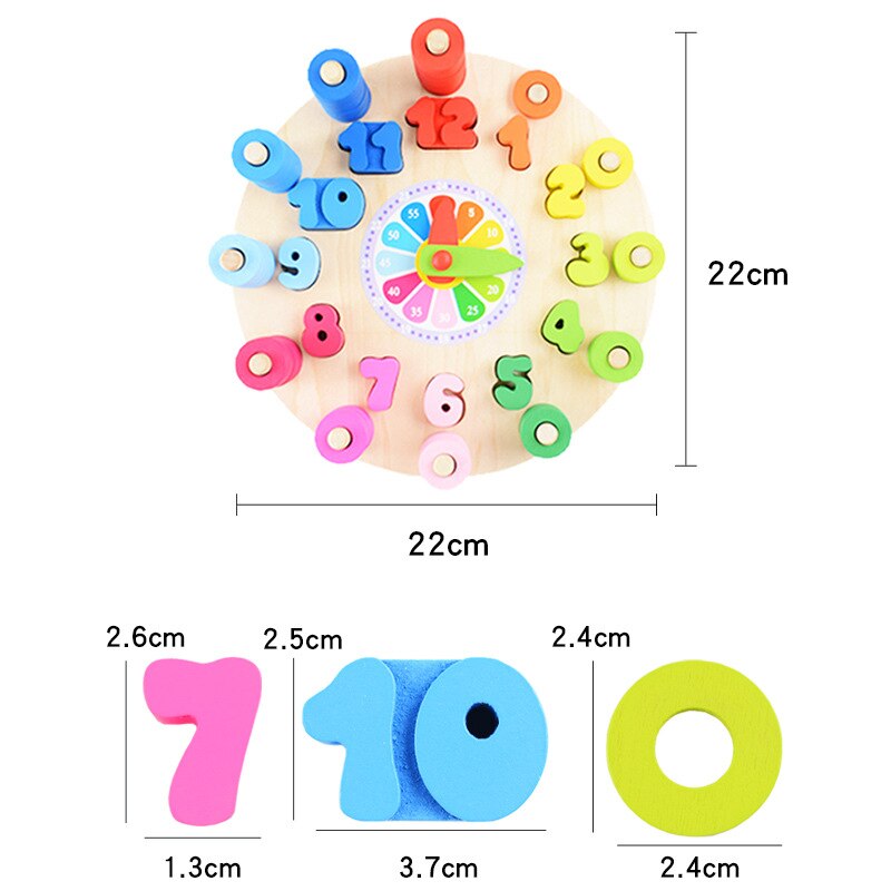 Holz Montessori-Uhr