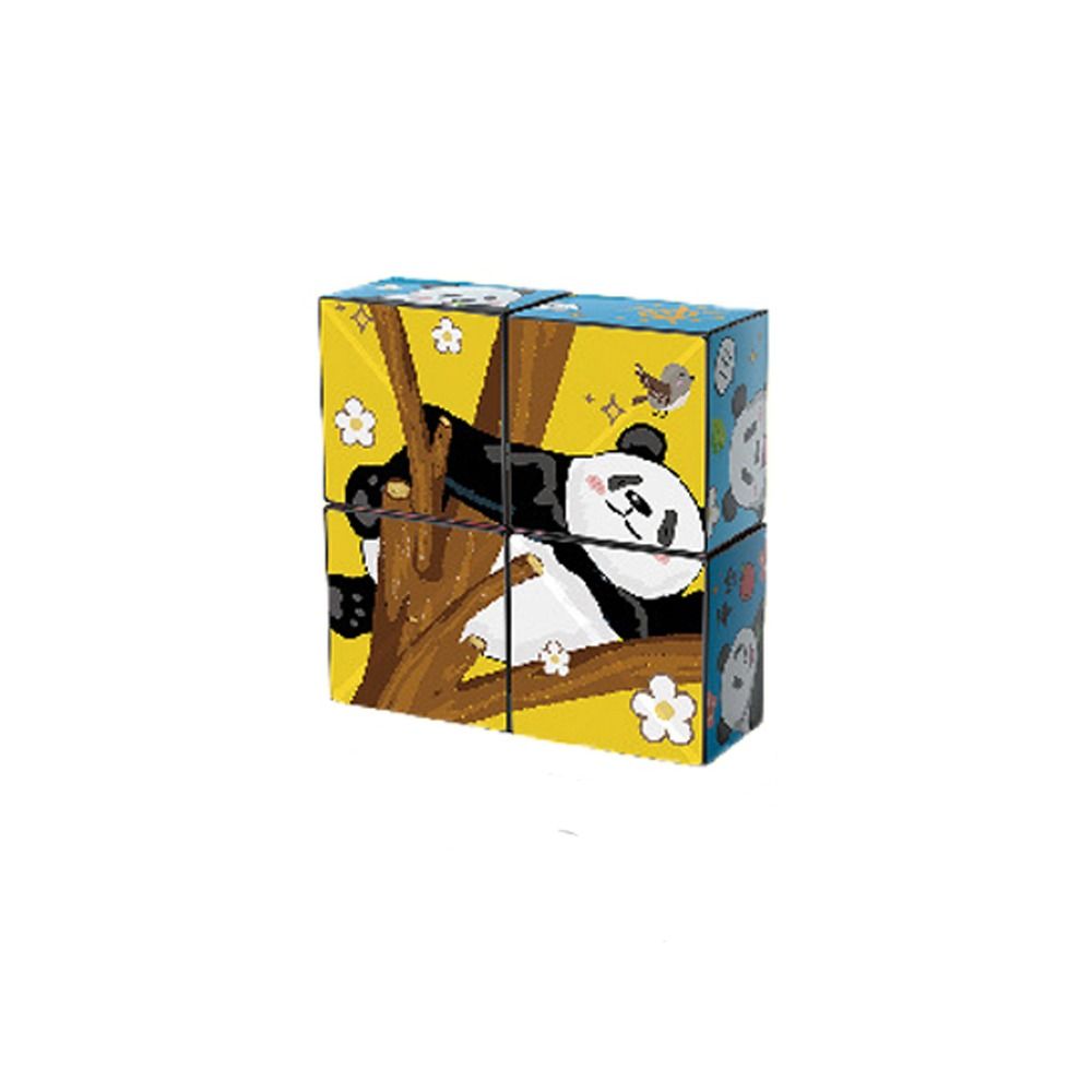 Panda puzzle - pädagogische unterhaltung - rätselwürfel