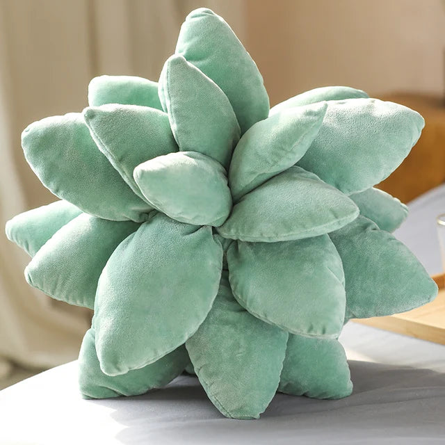 Grüne Kuschelblüte Kissen