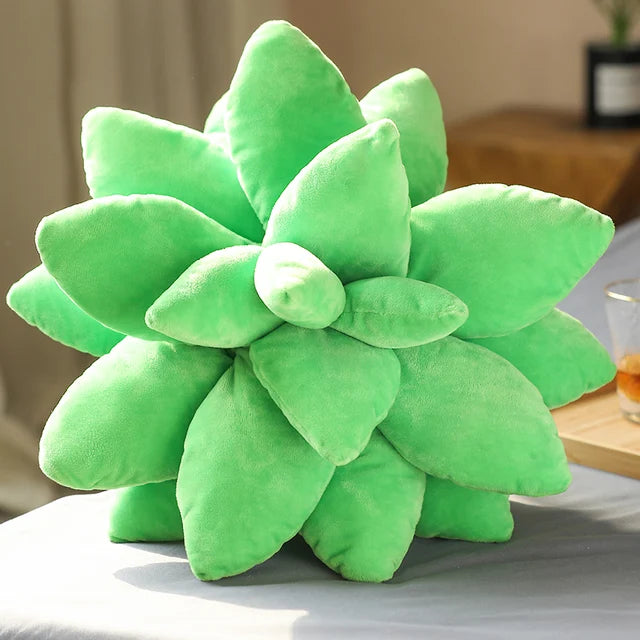 Grüne Kuschelblüte Kissen