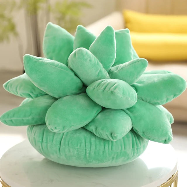 Grüne Kuschelblüte Kissen