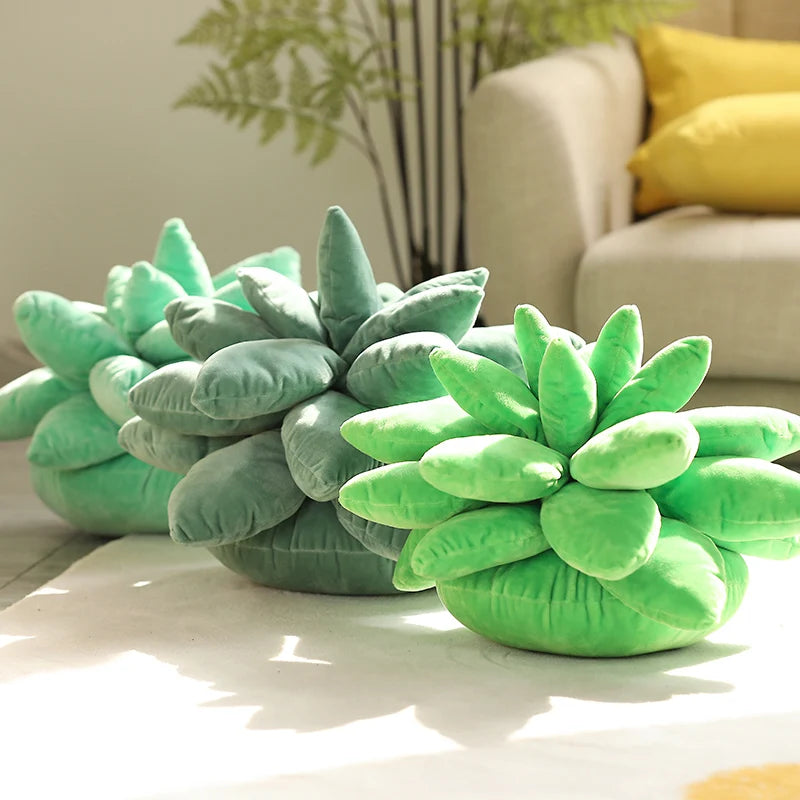 Grüne Kuschelblüte Kissen