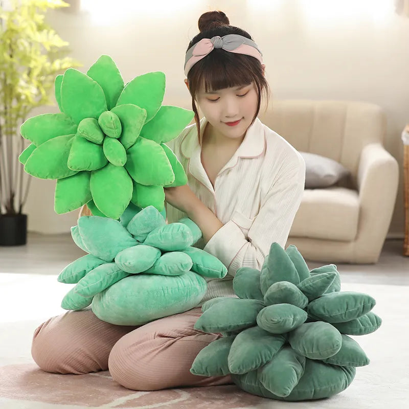 Grüne Kuschelblüte Kissen