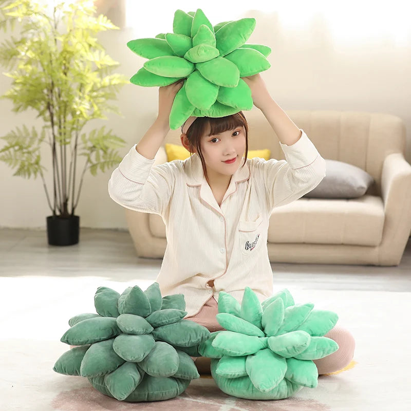 Grüne Kuschelblüte Kissen