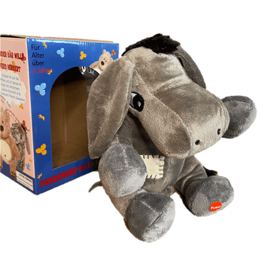 super weicher kuschelesel 14163 "tanzender bruno"- 25cm grau - premium plüsch
