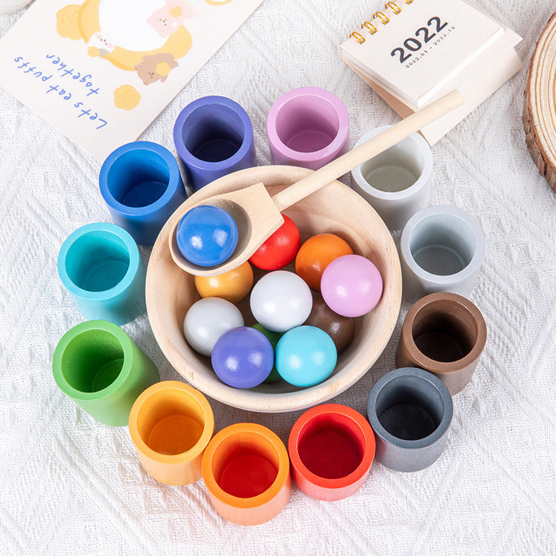 Montessori sortier und farberkennung holz set