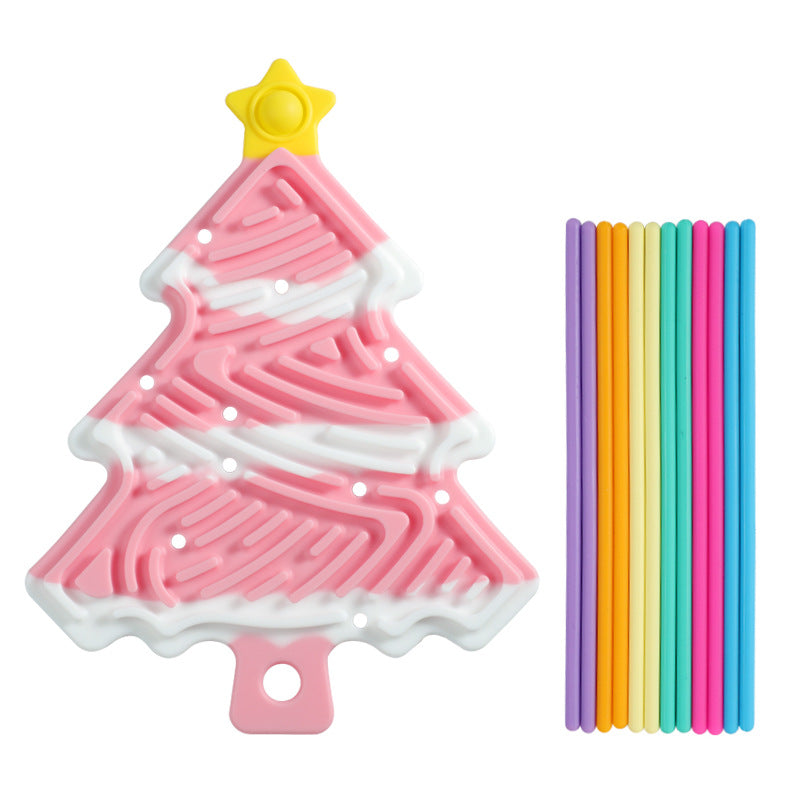 Sensorisches kinderspielzeug im weihnachtsdesign