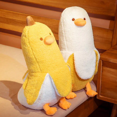 Banana Duck - Lustiger Plüschpinguin mit Bananen-Outfit