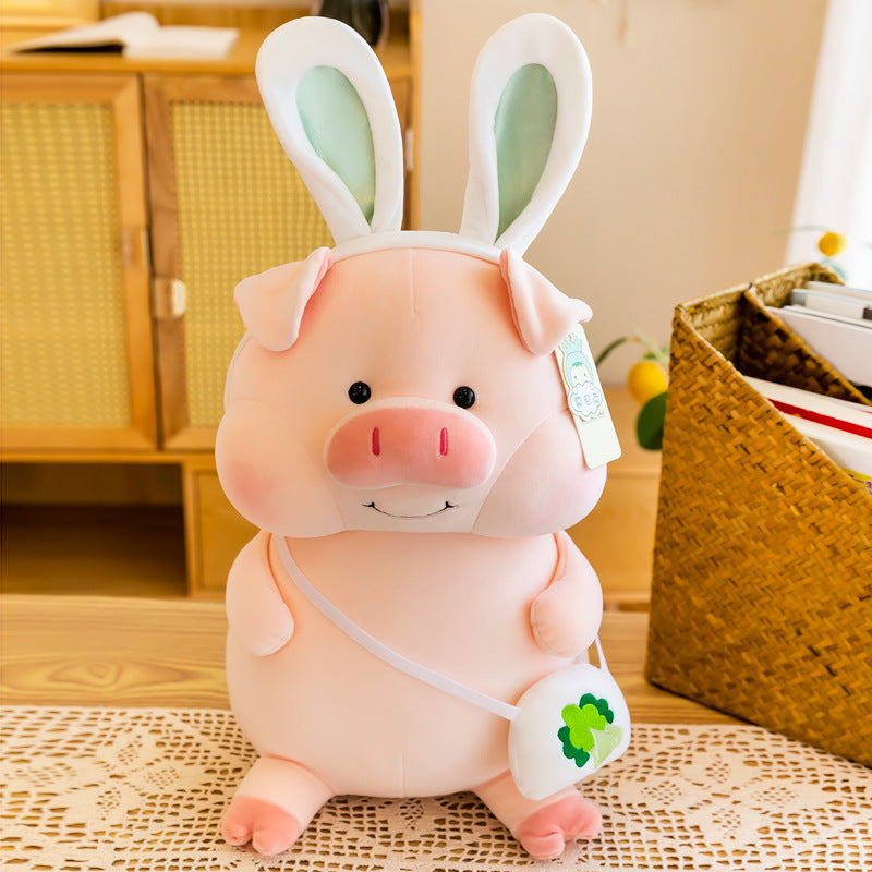 Pinky - Süßes Schwein Plüschfigur mit Tasche & Hut