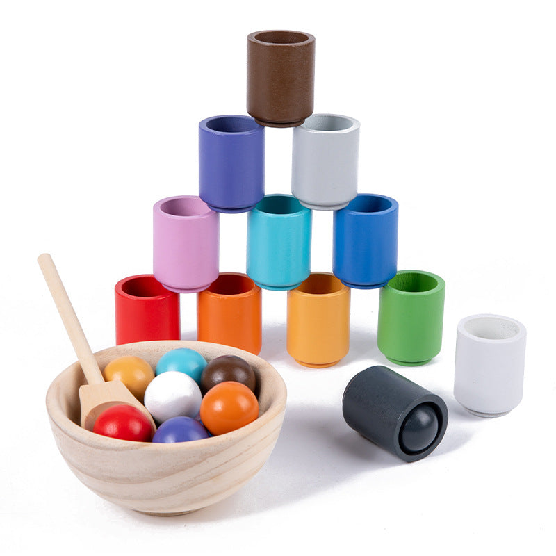 Montessori sortier und farberkennung holz set