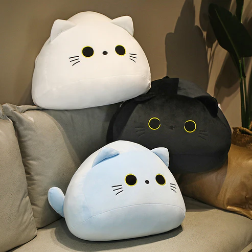 Runde katze plüschfigur kuschelige deko katze für zuhause