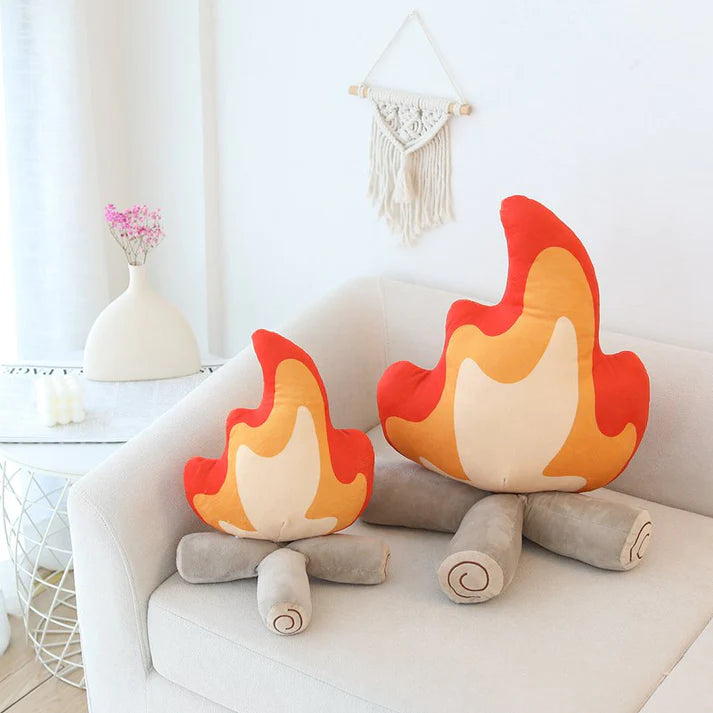 Lustiges Lagerfeuer Flamme Kissen Plüschtier