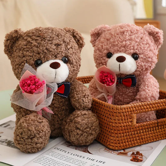 TeddyGrüße - Bär mit Herzblume