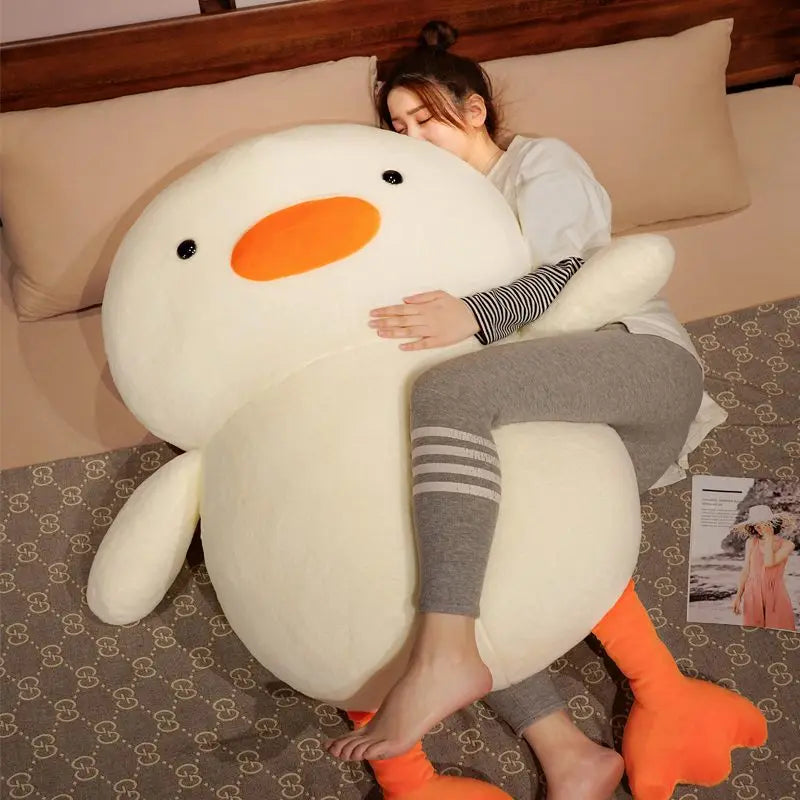 Extragroßes enten kuscheltier im XXL format