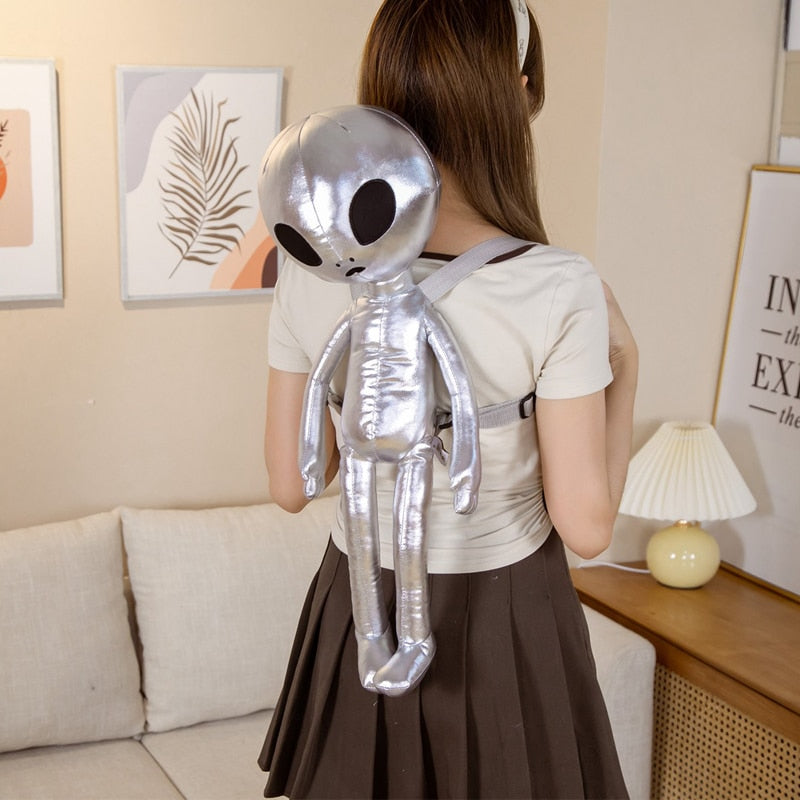 Metallic Alien Plüsch Rucksäcke