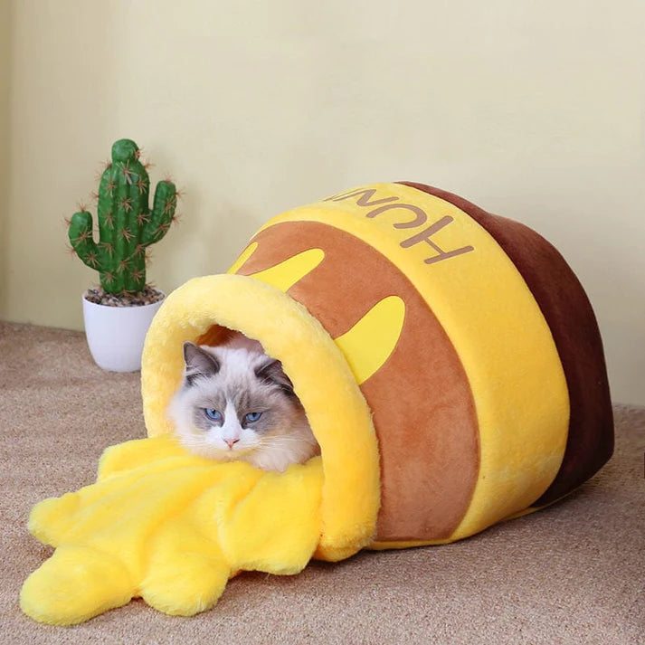 Honigtopf-Katzenbett