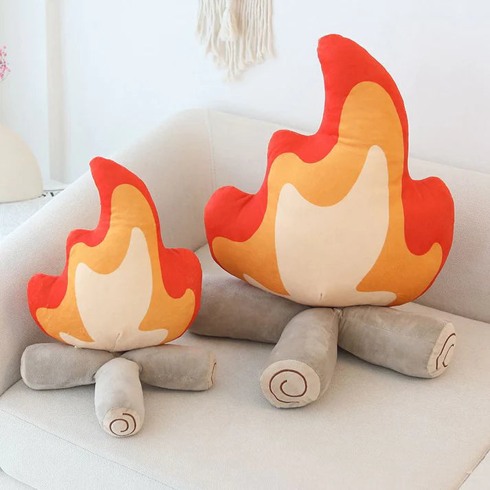 Lustiges Lagerfeuer Flamme Kissen Plüschtier