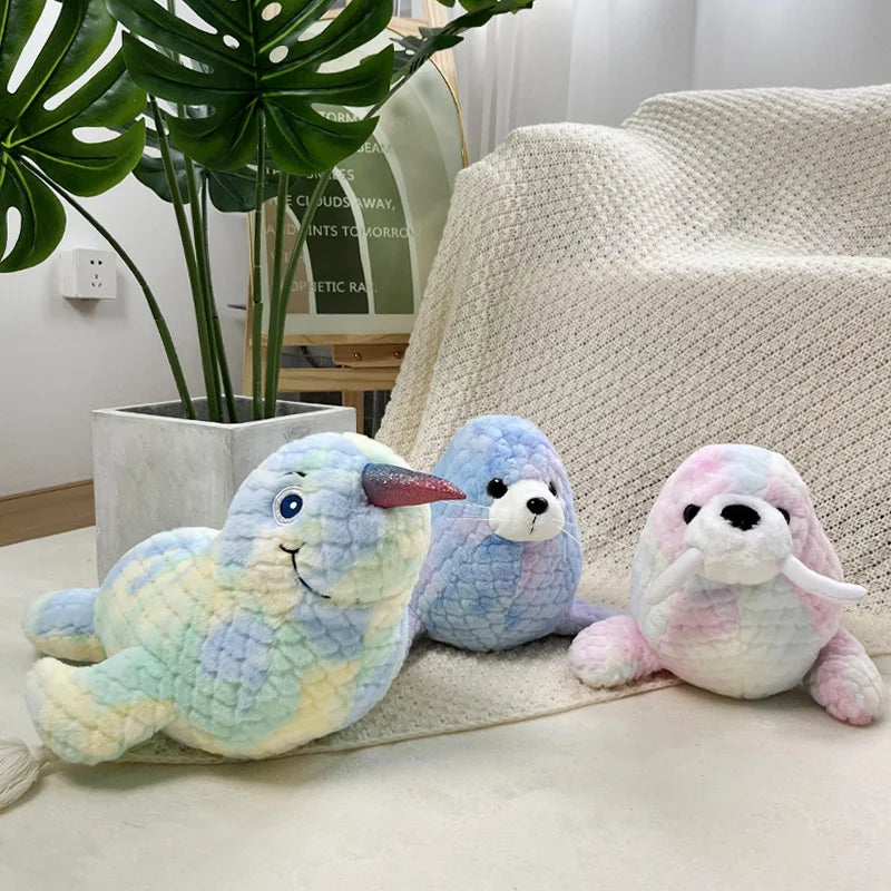 Bunte Robbe, Seelöwe & Narwal Plüschtiere