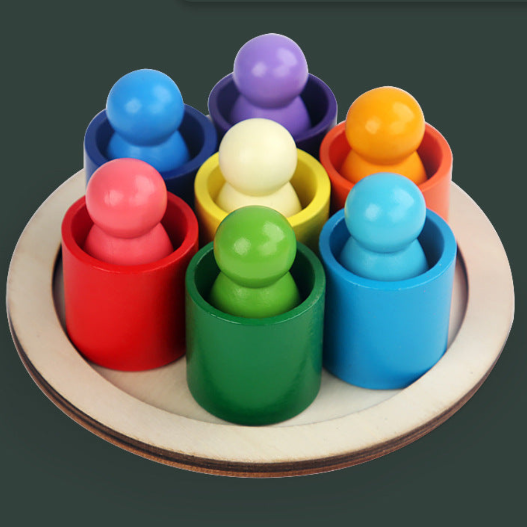 Montessori farben holzbausteine