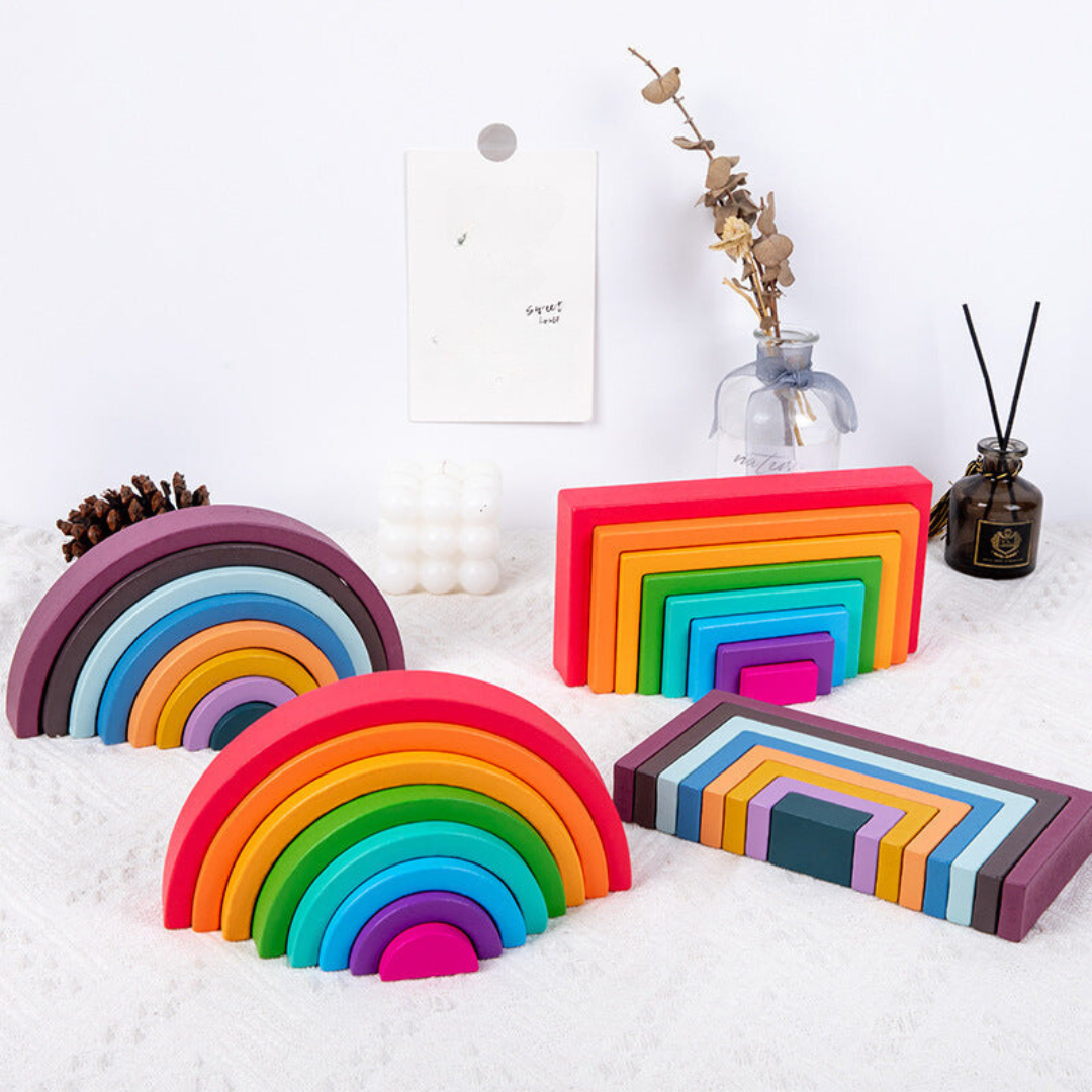 Montessori farben holzbausteine