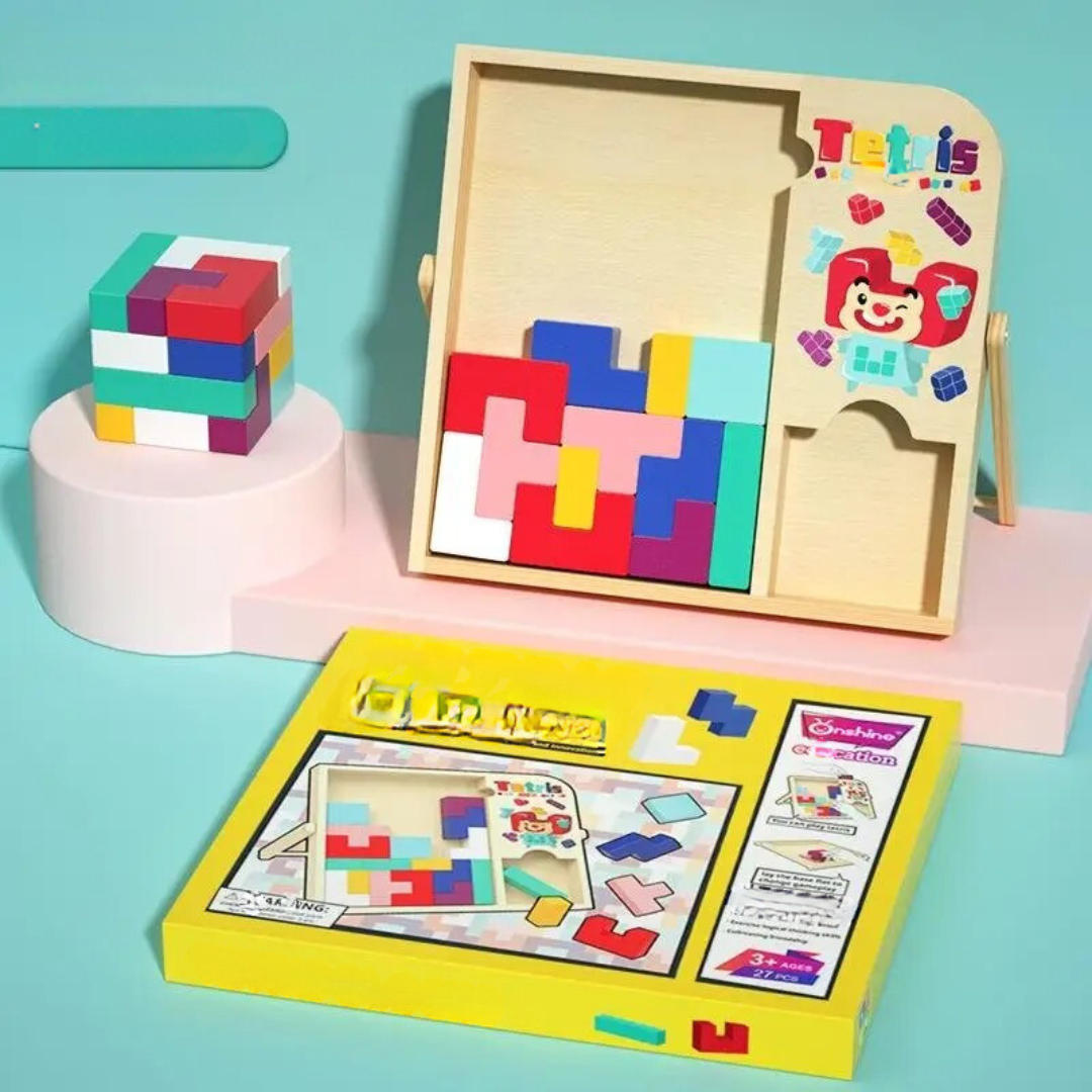 Tetris puzzle spiel aus holz