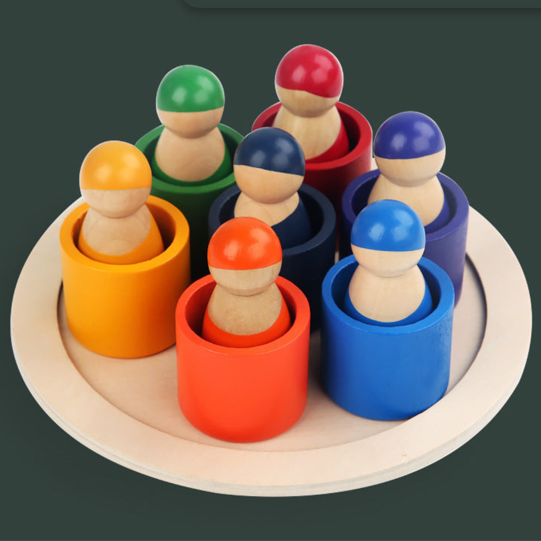 Montessori farben holzbausteine
