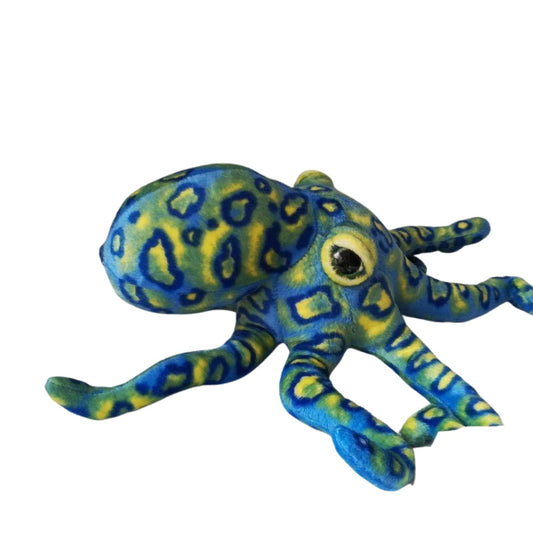 Cooler blauer und gelber Oktopus, ca. 12"