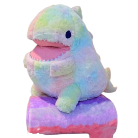 23,5" Kawaii großen Regenbogen Regenbogen Dinosaurier Plüschtier mit Decke, großes Geschenk für Kinder
