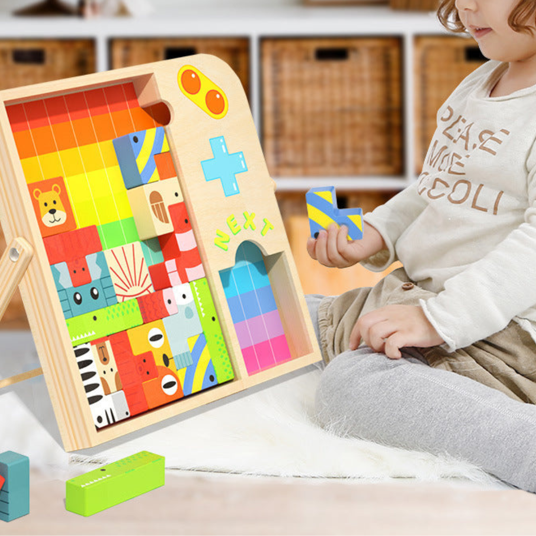 Tetris puzzle spiel aus holz