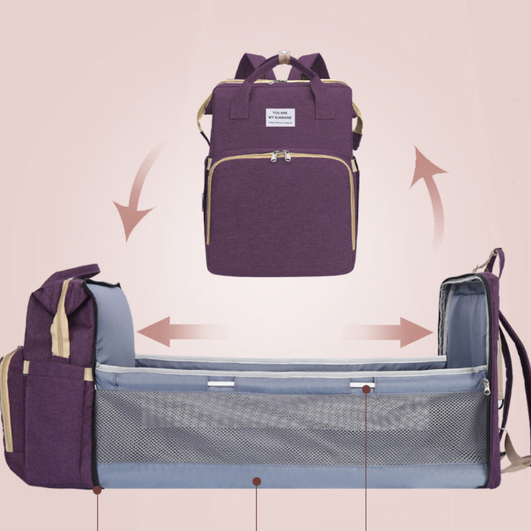 2in1 babyrucksack mit integriertem wickelbett