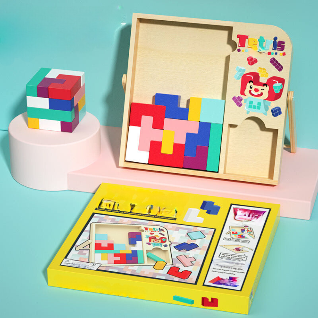 Tetris puzzle spiel aus holz