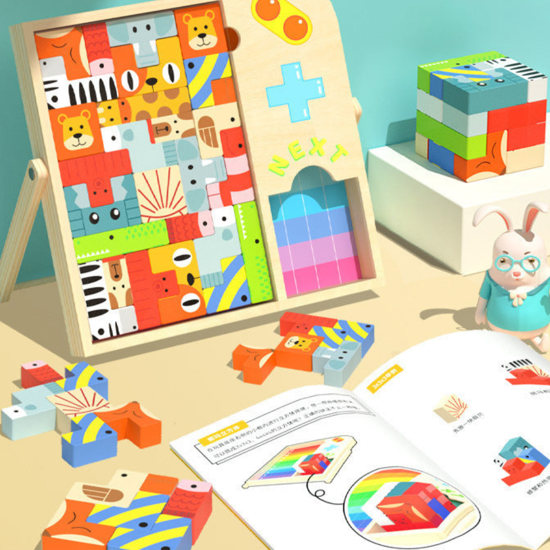 Tetris puzzle spiel aus holz