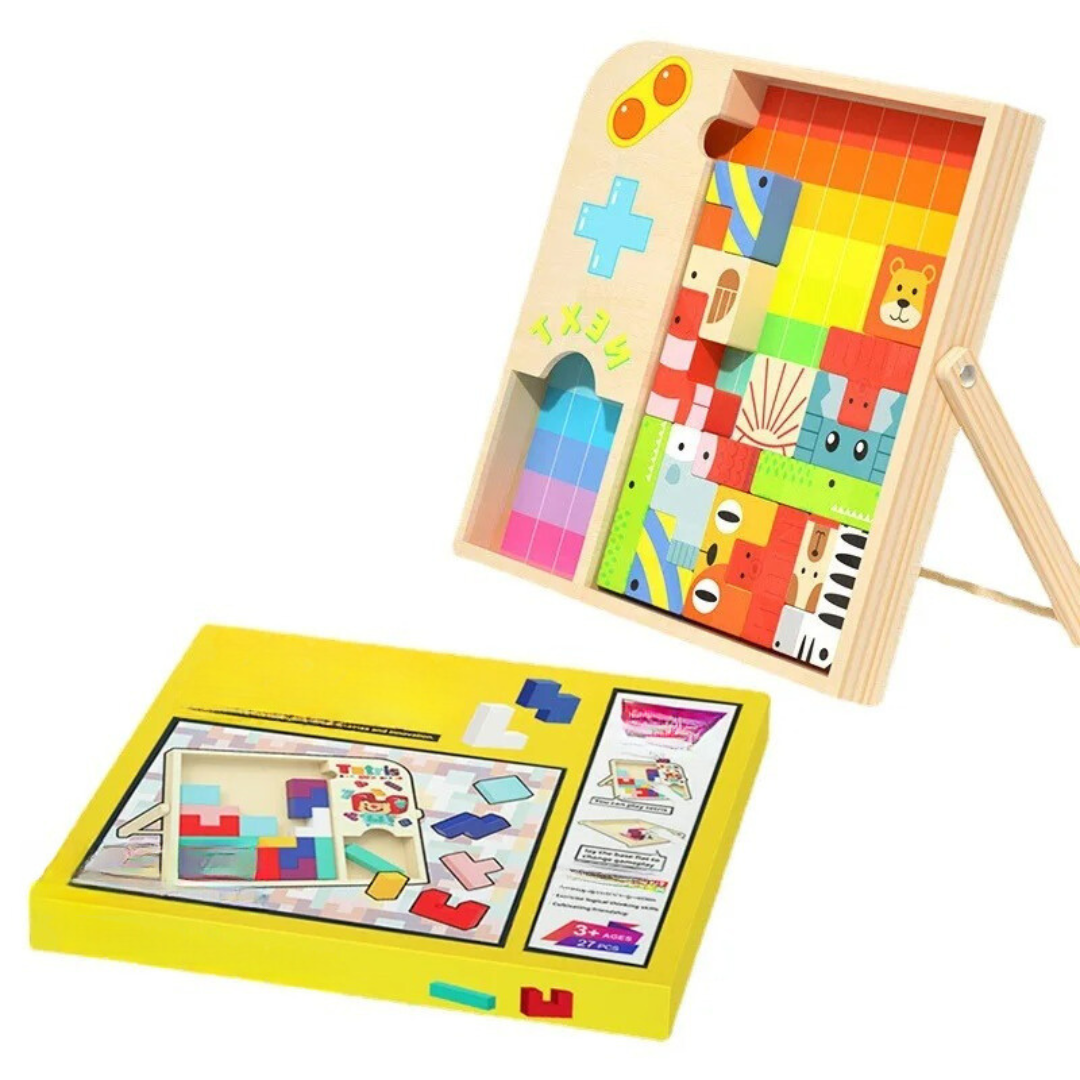 Tetris puzzle spiel aus holz