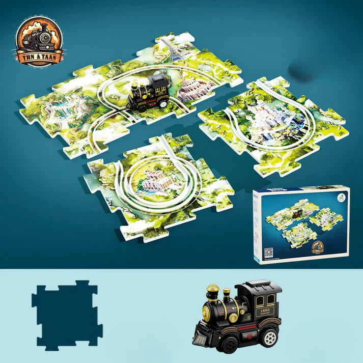 Weihnachts-puzzle-zugspielzeug