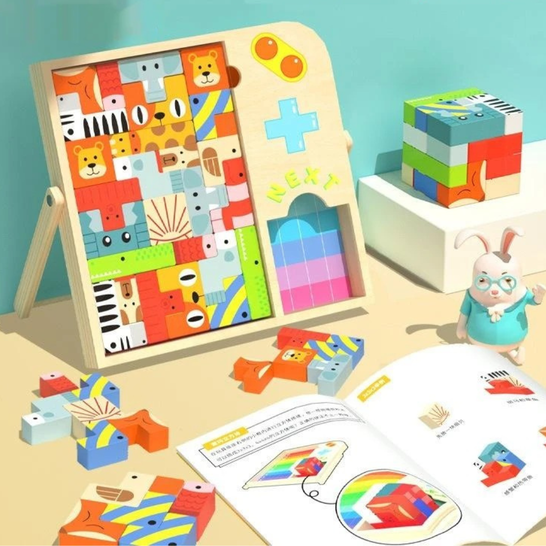 Tetris puzzle spiel aus holz