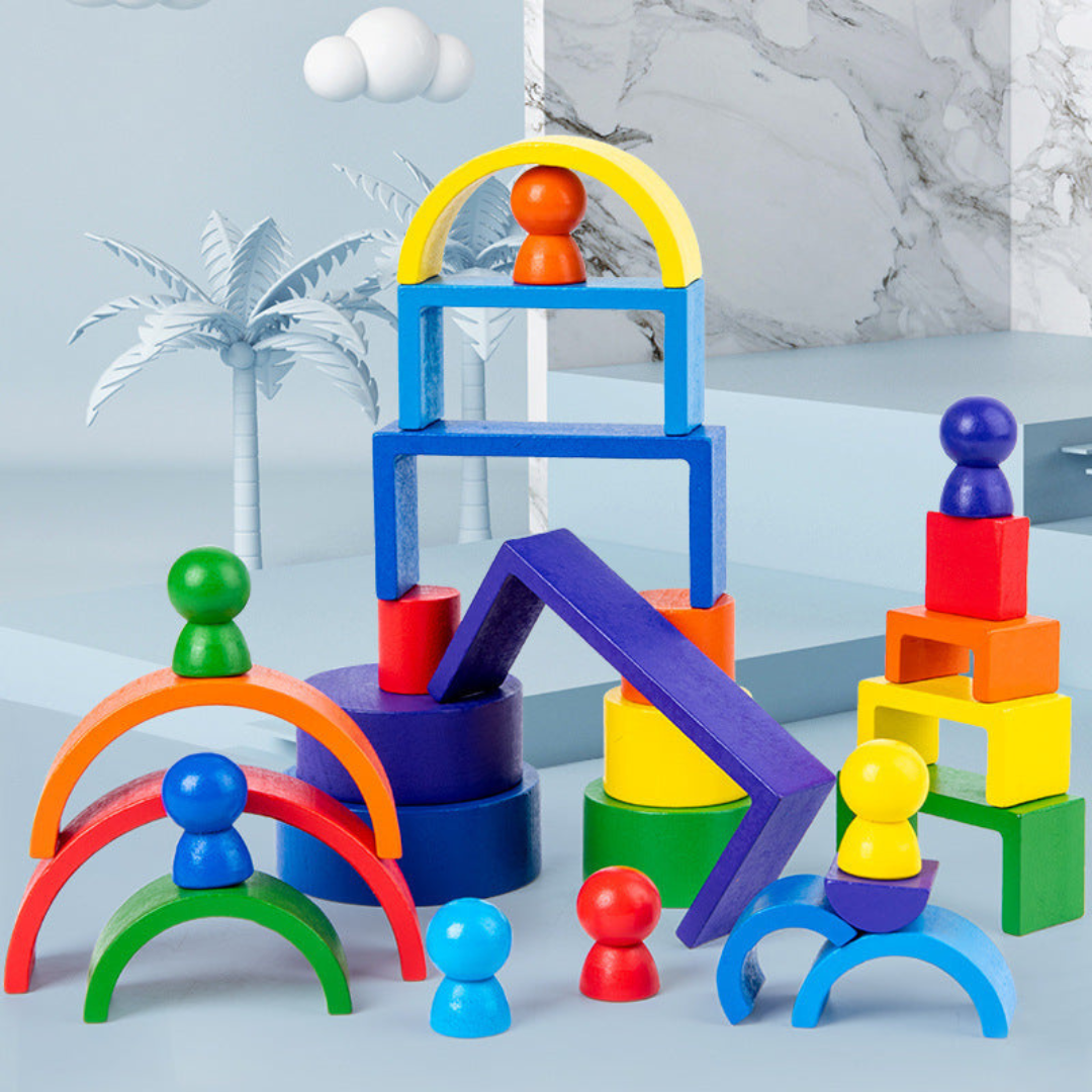 Montessori farben holzbausteine