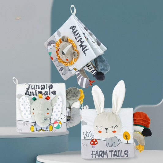 Sensorisches plüschtier spielbuch für kinder