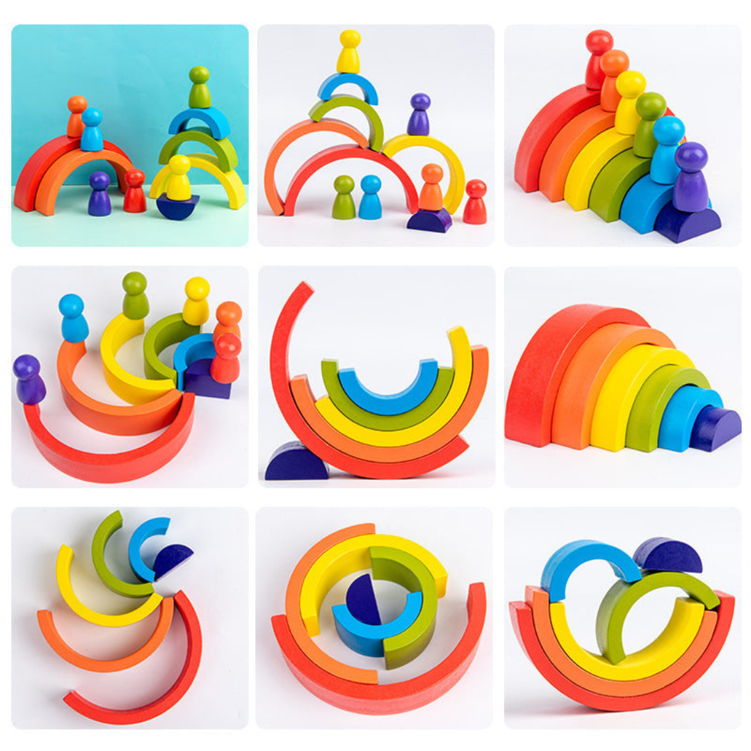 Montessori farben holzbausteine
