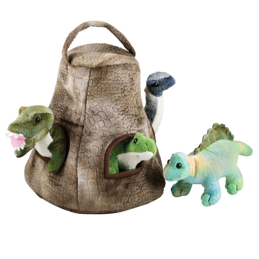 Dino-Haus mit vier Babysauriern