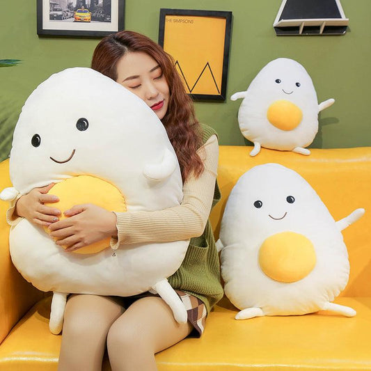 Cute Egg & Yolk Soft Stuffed Plush Pillow Toy - Plushie Depot