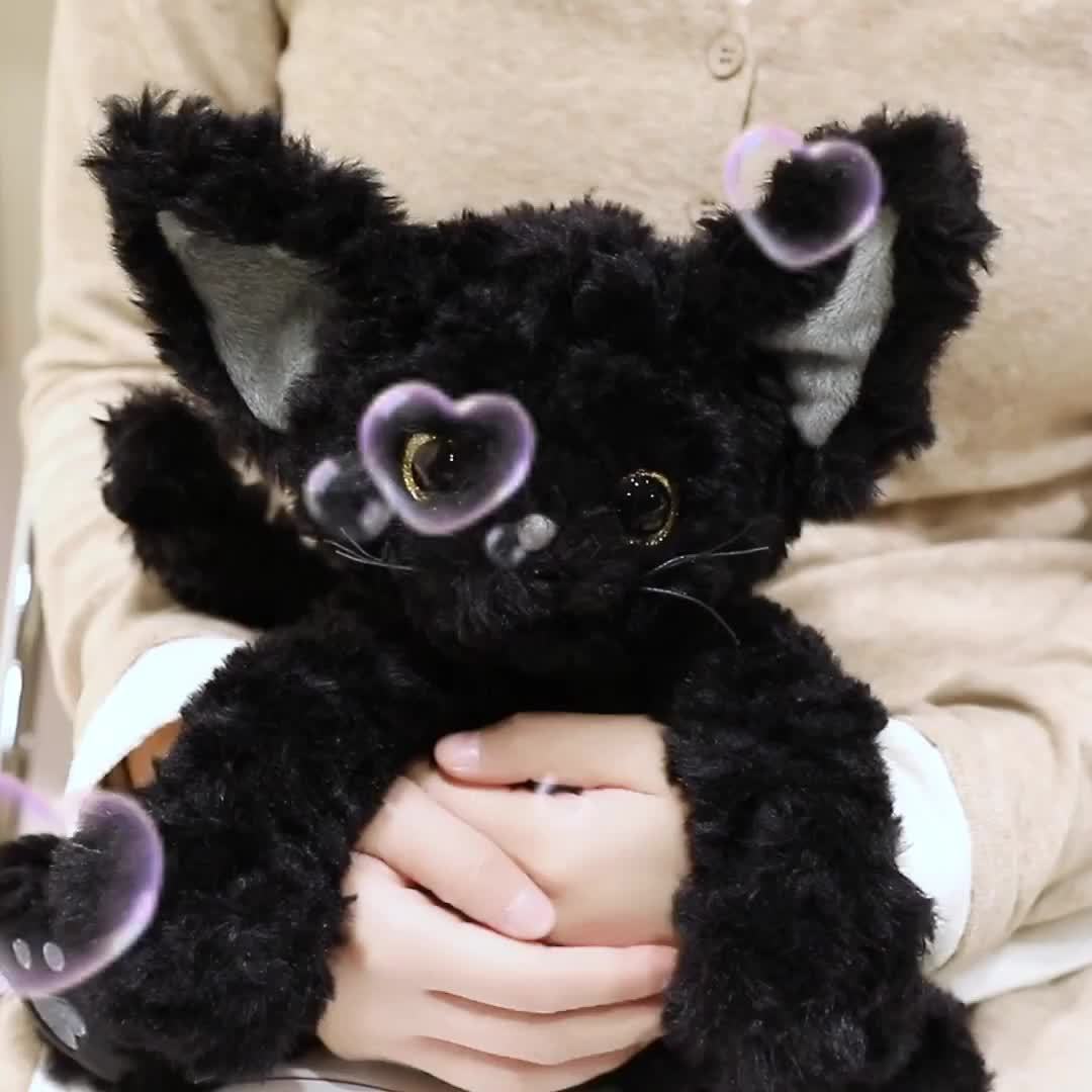 Midnight - Schwarzer gewichteter Katzenplüsch