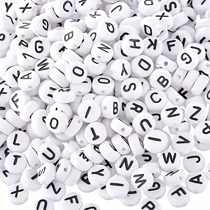 100 Stück 7mm Buchstabenperlen - DIY