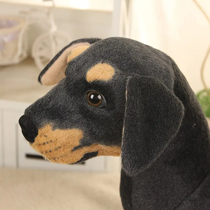 Simulations Schwarzer Hund Plüschtier