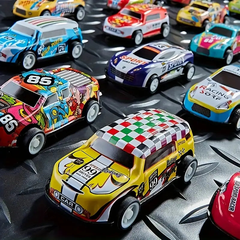50 Mini Alu-Autos mit Box - Kinder-Spielzeug