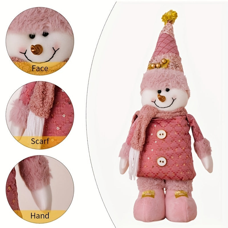 Pink Teleskop-Weihnachtsschneemann-Set